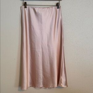 Satin Slip Skirt in Light Pink